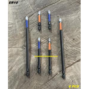 ER10 S2 İMPACT PH2 MATKAP UCU MIKNATISLI YILDIZ UÇ PZ2 MATKAP UCU VİDA SIKMA UCU 6PCS