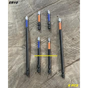 ER10 S2 İMPACT PH2 MATKAP UCU MIKNATISLI YILDIZ UÇ PZ2 MATKAP UCU VİDA SIKMA UCU 6PCS