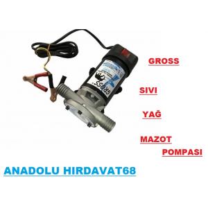 GROSS 24 VOLT YAĞ MAZOT SIVI AKTARMA POMPASI 1 İNÇ YERLİ 32 MM