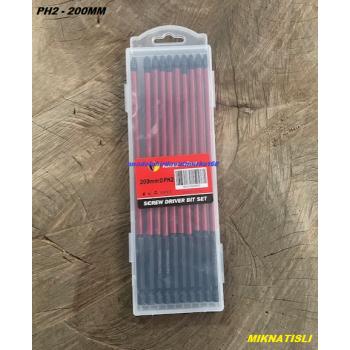 KLN BLK İMPACT PH2 20CM UÇ SAC VİDA SIKMA UCU YILDIZ BİTS UÇ SUNTA VİDA UCU 10ADET