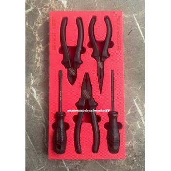 İZELTAŞ BLACK LİNE PENSE SETİ CARBON ÇELİK YANKESKİ KARGABURUN TORNAVİDA 5PCS