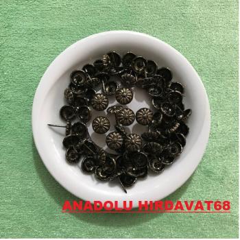 KABARA RAPTİYE KOLTUK ÇİVİSİ ANTİK BAKIR PAPATYA ÇAPI 11MM 50ADET
