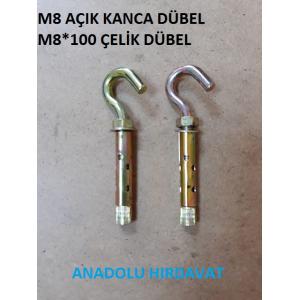 KANCALI ÇELİK DÜBEL M8*100 MM AÇIK KANCA 2 ADET GÖNDERLİR