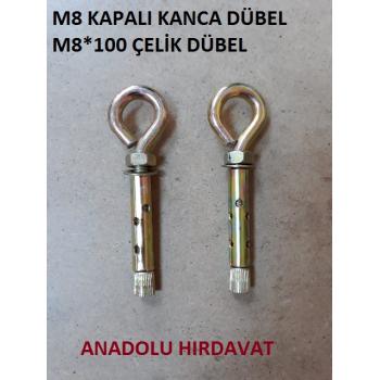 KAPALI KANCALI ÇELİK DÜBEL M8*100 MM SALINCAK DÜBELİ 4 ADET