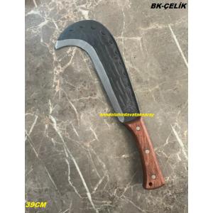 BK ÇELİK DÖVME TAHRA KARBON ÇELİK ORAK AĞAÇ BUDAMA TIRPANI EL YAPIMI 39CM