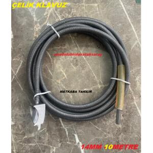 DMR 14MM ÇELİK LAVABO AÇMA TELİ WC GİDER AÇMA TELİ BACA TEMİZLEME TELİ 10METRE MATKAP