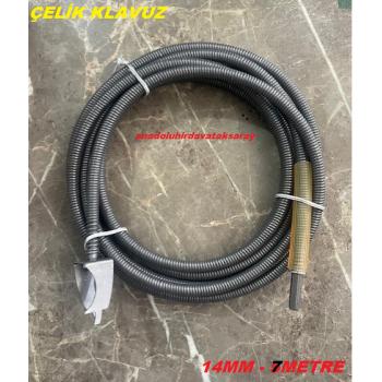 DMR 14MM ÇELİK LAVABO AÇMA TELİ WC GİDER AÇMA TELİ BACA TEMİZLEME TELİ 7METRE MATKAP