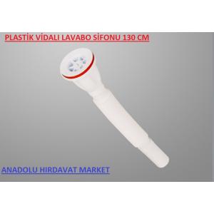 PLASTİK VİDALI LAVABO SİFONU 130 CM KÖRÜKLÜ SİFON