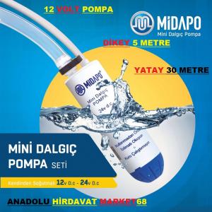 MİDAPO 12 VOLT MAZOT AKTARMA POMPASI  SÜT SIVI SU AKTARMA HORTUM 6MT