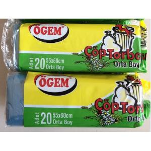 ÖGEM ORTA BOY ÇÖP POŞETİ MAVİ RENK 55*60 20Lİ ÇÖP TORBASI 4 ADET
