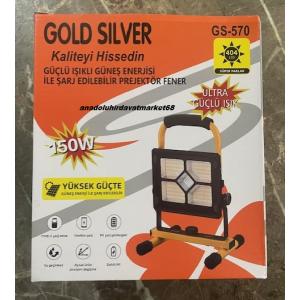 GS-570 SANAYİ TİPİ SOLAR PROJEKTÖR ÇAKARLI KAMP LAMBA GÜÇLÜ IŞIK 150W KRİSTAL LED