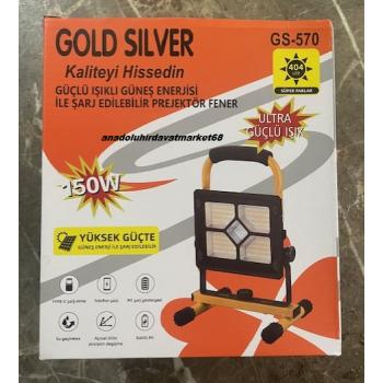 GS-570 SANAYİ TİPİ SOLAR PROJEKTÖR ÇAKARLI KAMP LAMBA GÜÇLÜ IŞIK 150W KRİSTAL LED