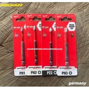 MİLWAUKEE 90MM PH1 YILDIZ BİTS UÇ PZ2 UÇ COBALT PH3 YILDIZ VİDA SIKMA UCU 4PCS