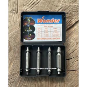 WONDER CRV ÇELİK BOZUK VİDA SÖKÜCÜ VİDA SÖKME KLAVUZU TERS DİŞ KLAVUZ SETİ