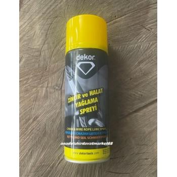 DEKOR PRO 400ML KURU ZİNCİR YAĞLAMA SPREYİ MOTOSİKLET ZİNCİR HALAT YAĞI