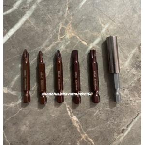 MRC 50MM BİTS UÇ SETİ YILDIZ DÜZ TORK UZATMA T30 PH2-PZ2 UÇ 6PARÇA