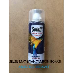 SELSİL ÜSTÜN KALİTE SPREY TAMPON BOYASI MAT SİYAH BOYA 400 ML