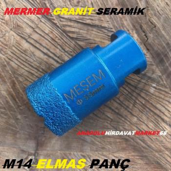 MSM 33MM ELMAS PANÇ GRANİT MERMER DELME UCU M14 BATARYA YERİ AÇMA UCU