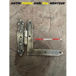 ANTİK KAPI MENTEŞESİ PİRİNÇ SARI AHŞAP KAPI LE MENTEŞE 17CM SOL