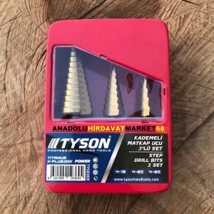 TYSON 3PARÇA KADEMELİ METAL DELİCİ SET AHŞAP DELME SETİ 4MM 30MM