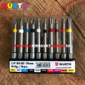 WÜRTH BİTS UÇ SETİ YILDIZ UÇ TORK UÇ 70MM COBALT ÇELİK 10PCS