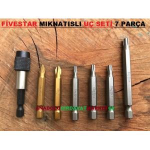 FİVESTAR YILDIZ UÇ SETİ TORK UÇ SETİ MIKNATISLI YILDIZ BİTS UÇ 7PCS