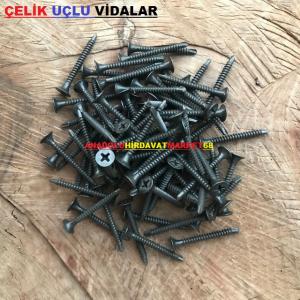 ÇELİK SİYAH MATKAP UÇLU SAC VİDASI ALÇIPAN VİDASI 25MM 500GR