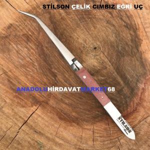 STİLSON CIMBIZ EĞRİ UÇLU ÇELİK CIMBIZ 160 MM AHŞAP SAPLI 1 KALİTE