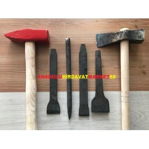 BCN ÇELİK TAŞ KIRMA ÇEKİCİ AHŞAP TAŞ KIRMA KESKİSİ MURCU 6PCS