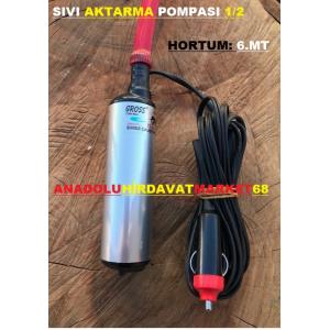 GROSS 12 VOLT SIVI MAZOT AKTARMA POMPASI MİNİ DALGIÇ 6MT HORTUM