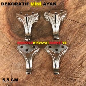 DEKORATİF MİNİ KUTU AYAK 5,5CM KELEBEK MODA AYAK NİKEL RENK 12ADET