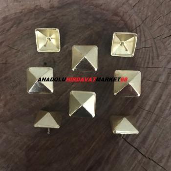 KARE KABARA RAPTİYE KOLTUK ÇİVİSİ SARI RENK PİRAMİT 19MM 100ADET