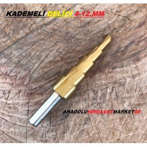 KADEMELİ UÇ 4-12MM ÇELİK METAL DELİCİ UÇ AHŞAP DELME UCU