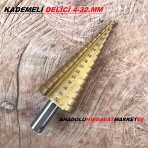 KADEMELİ UÇ 4-32MM ÇELİK METAL DELİCİ UÇ AHŞAP DELME UCU