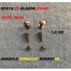 DOSYA KLASÖR VİDASI KARTELA VİDASI 4MM 1,5CM NİKEL RENK 20 ADET