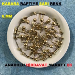 KABARA RAPTİYE KOLTUK ÇİVİSİ SARI RENK ÇAPI 6MM BOYU 50ADET