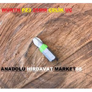 WÜRTH PZ3 YILDIZ BİTS UÇ 25 MM COBALT ÇELİK VİDA SIKMA UCU KALIN