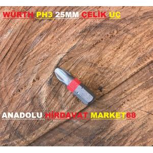 WÜRTH PH3 YILDIZ BİTS UÇ 25 MM COBALT ÇELİK VİDA SIKMA UCU KALIN