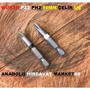 WÜRTH PZ2 PH2 YILDIZ BİTS UÇ 50 MM COBALT ÇELİK VİDA SIKMA UCU 2 AD