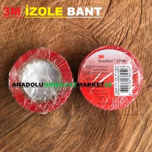 3M 18MM İZOLE BANDI ELEKTRİK BANDI 10MT KANAL BANT KIRMIZI 2AD