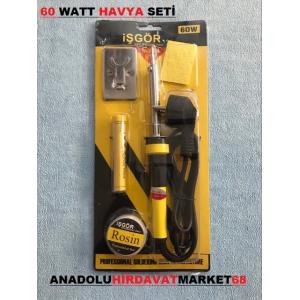 İŞGÖR LEHİM HAVYA SETİ 60 WATT 5 PARÇA LEHİM SETİ