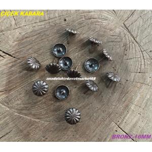 DMR 16MM ÇİÇEK RAPTİYE KABARA RAPTİYE KOLTUK SANDALYE ÇİVİSİ ANTİK BRONZ 100ADET