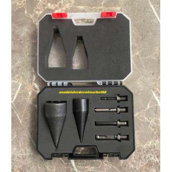 DMR BİTS SDS ŞÖMİNELİK KÜTÜK YARMA VİDASI ODUN AYIRMA KÜTÜK AYIRMA APARATI SETİ 6PCS